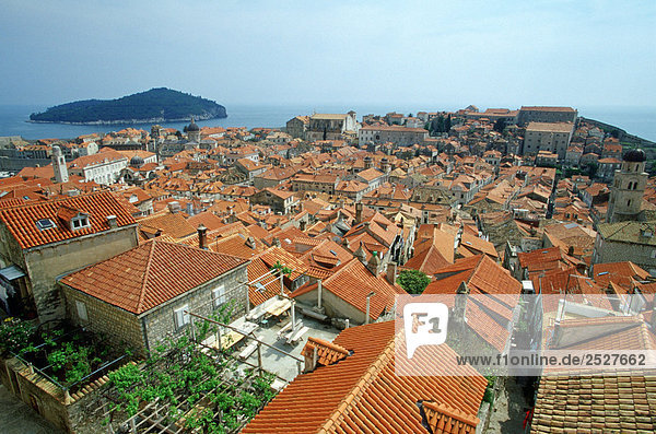 Dach Mittelalter Europa Großstadt UNESCO-Welterbe Adriatisches Meer Adria Kroatien Dubrovnik