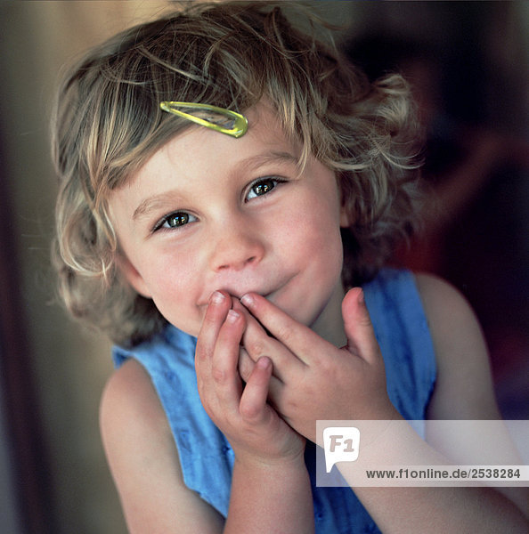 Portrait Smiling Little Girl