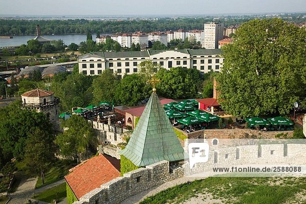 Serbien. Belgrad. Kalemegdan Zitadelle. Blick auf den Park Zitadelle von der Sternwarte Dizdar Tower