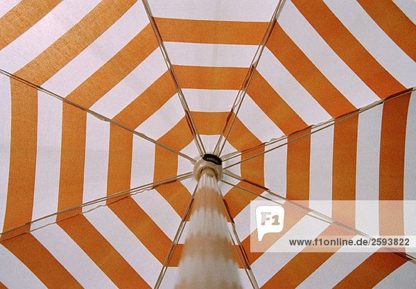 Low angle view of a beach umbrella  close-up