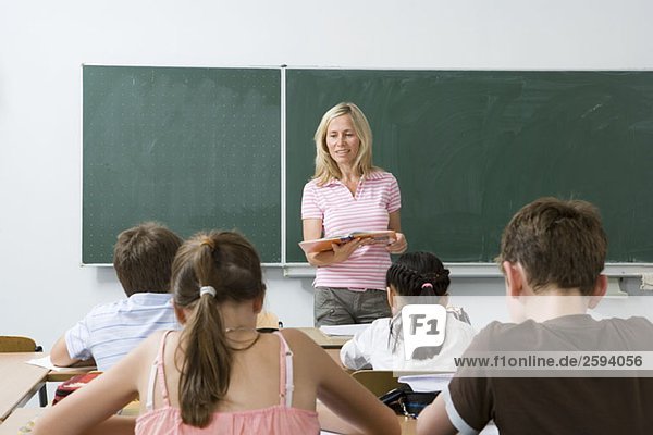 Teacher in front of her class