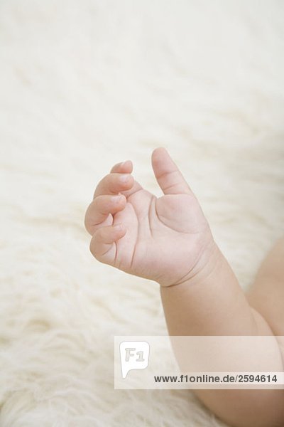 Die Hand eines Babys  Nahaufnahme