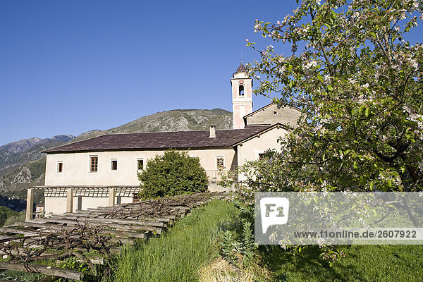 Kloster auf dem Hügel  Saorge  Roya Bevera Tal  Alpes-Maritimes Alpes-Provence-Alpes-Côte d ' Azur  Frankreich