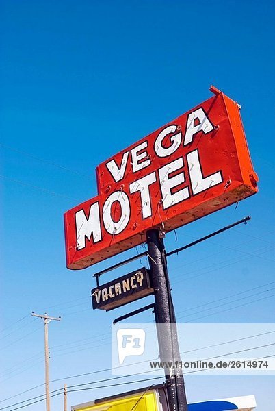 USA Texas Route 66 Vega Motel unterzeichnen