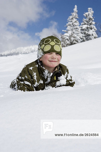 Portrait of boy in the snow