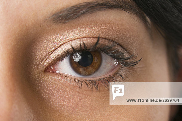 Woman with brown eyes  close up