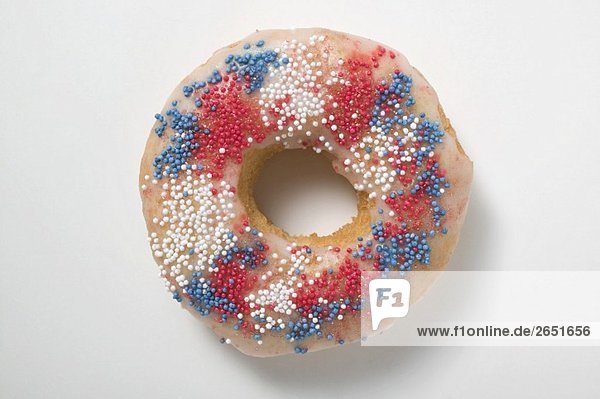 Doughnut with sprinkles in red  white and blue
