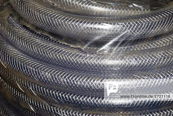 Coiled metal tubing  (full frame)  close-up