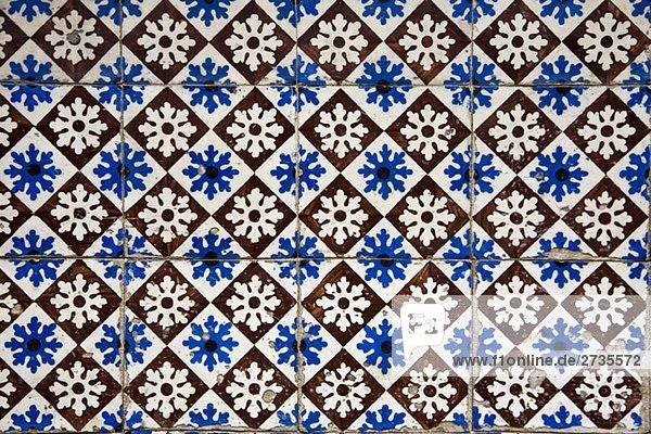 Patterned wall tiles  Porto  Portugal