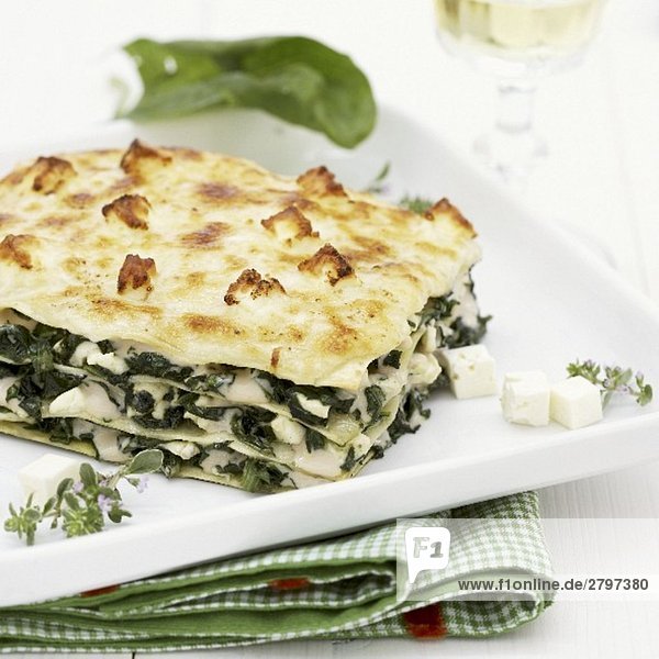 Spinach and sheep's cheese lasagne