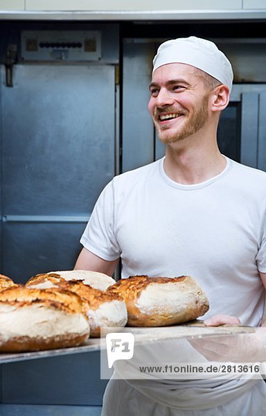 A baker in a bakery Sweden.