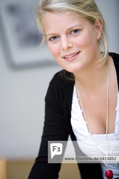 Portrait of a blond woman Sweden.