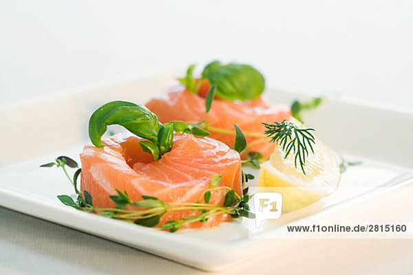 RAW gewürzt Lachs Nahaufnahme.
