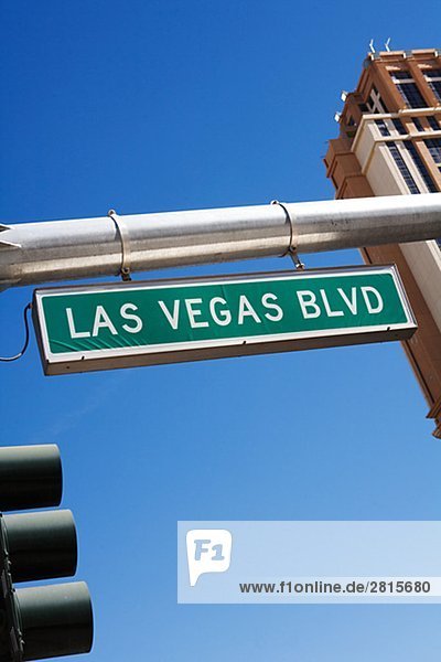 Straßenschild Las Vegas USA.