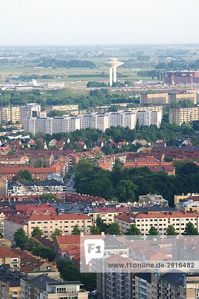 Luftbild von einer Stadt Schweden.