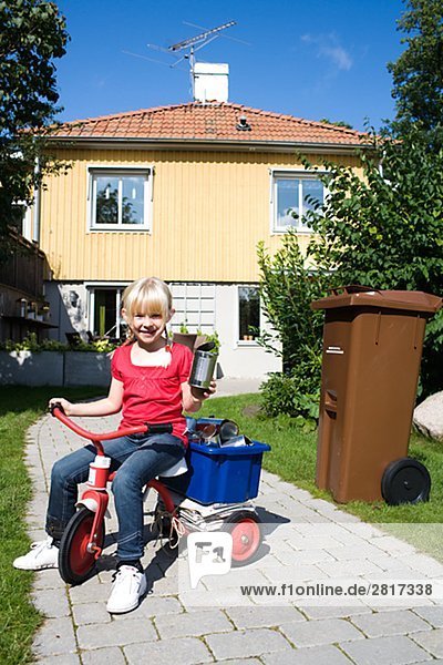 Gegenstand Recycling Fahrrad Rad Mädchen