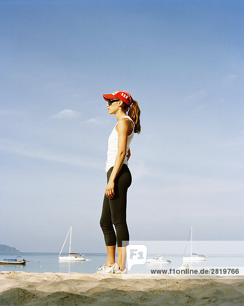 A woman taking exercises.