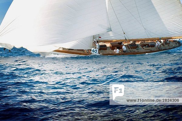 Vintage yachts boat race Minorca Balearic Islands Spain