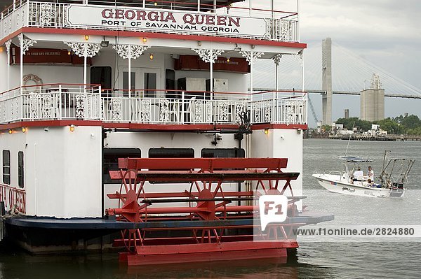 Usa  Georgia  Savannah  Savannah River  Georgia Queen cruise ship