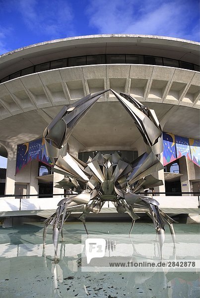 The Vancouver Planetarium with Crab statue  Vancouver  British Columbia  Canada.