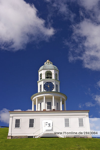 Old Town Clock auf dem Gelände der Halifax Zitadelle National Historic Site in der Innenstadt von Halifax  Halifax Metro  Hafen von Halifax  Nova Scotia  Kanada.