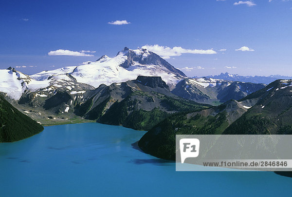 Garibaldi Lake  and Mount Garibaldi  Warren Glacier  Sphynx Bay  Garibaldi park  British Columbia  Canada.