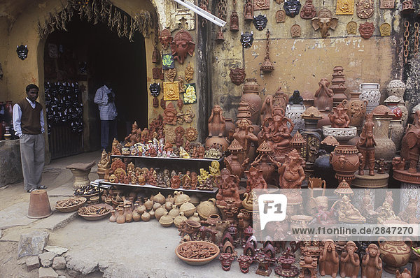 India  Rajastan  Jaipur  craft display of iconic figures of hindu tradition.