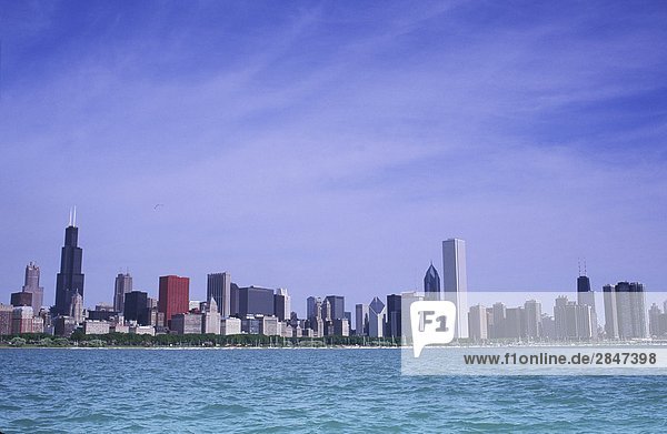 USA  Chicago  Skyline vom Lake Michigan