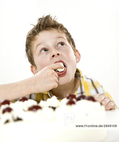 Boy having pastry