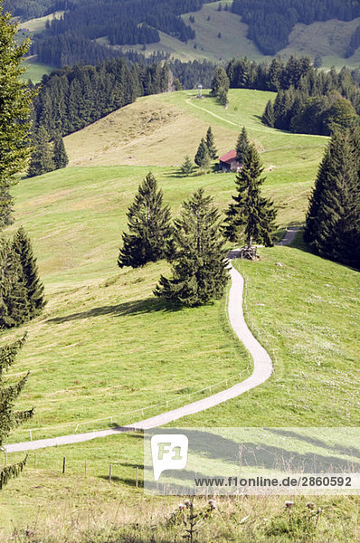 Germany  Bavaria  Allgäu  Mountain scenery with track