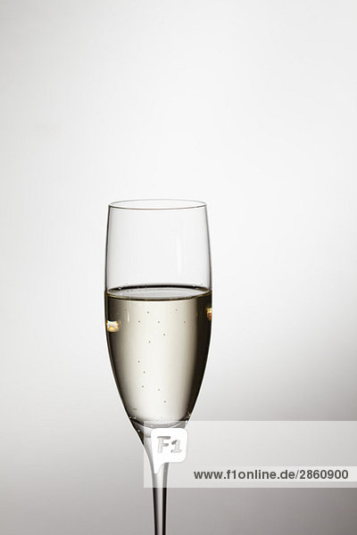 Glass of sparkling wine  close-up