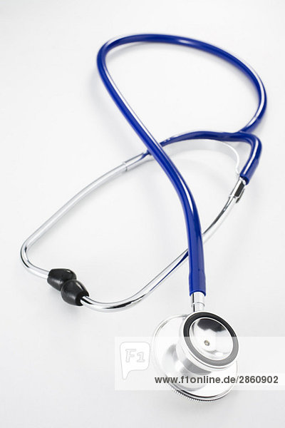 Stethoscope on white background  elevated view
