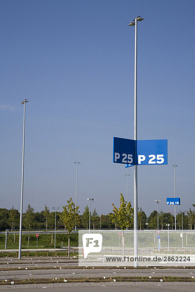 Deserted Car park Information signs