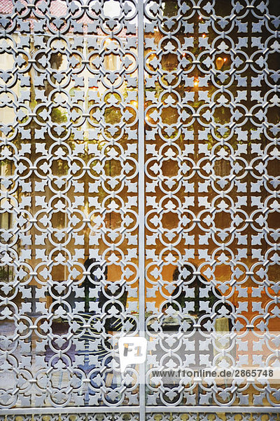 Italy  Venetia  Wrought iron window grille  close up