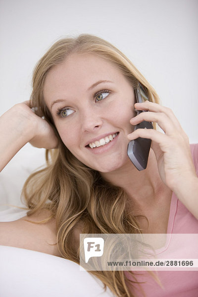 Woman talking on a mobile phone