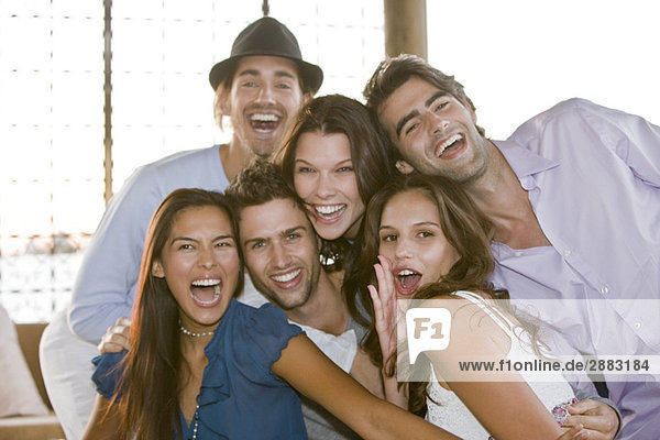 Group of friends smiling together