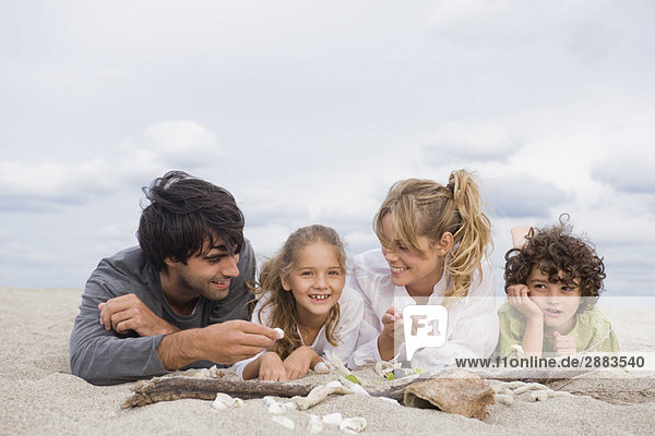 Family on the beach