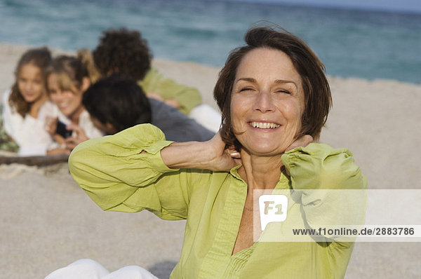Woman smiling on the beach