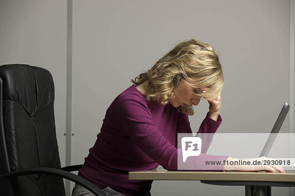 female worker at desk