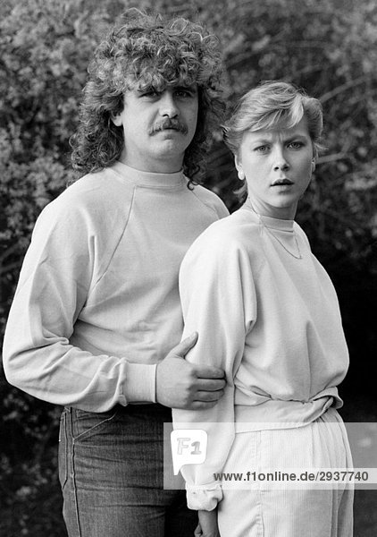 Eighties  black and white photo  people  young couple  aged 18 to 22 years  aged 23 to 28 years  Birgit  Frank