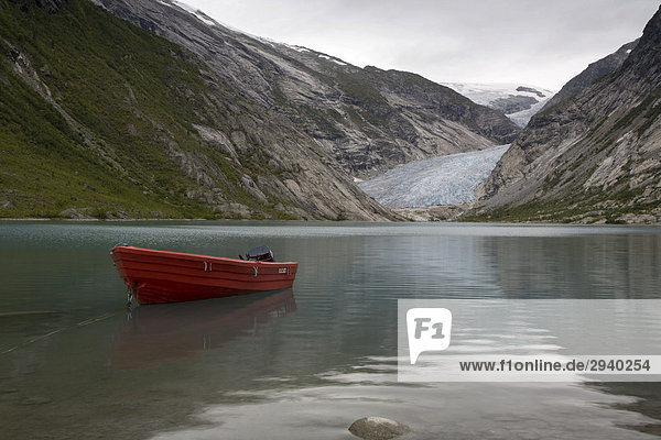 The Glacier tongue Nigardsbreen with Lake Nigardsbreenvatnet, Jostedalsbreen, Sogn og Fjordane, Norway