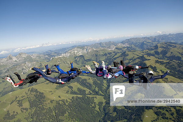 parachute jumping  full shot