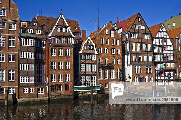 Historic timber-framed houses in Hamburg  Deichstrasse  Nikolaifleet  Altstadt district  Hamburg  Germany  Europe