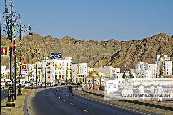 Mutrah a quarter of Muscat with the main street Oman