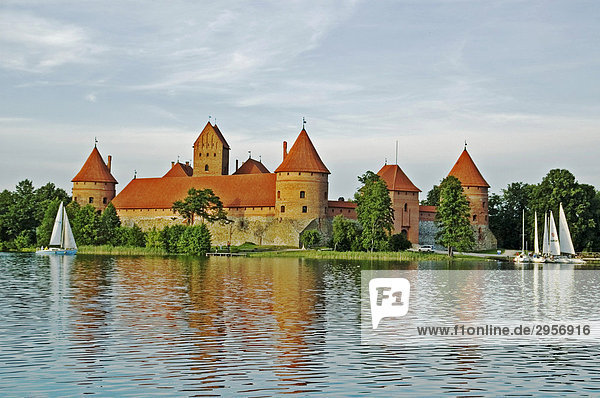 On a peninsula middle of the Galve lake the water castle Trakai is located  Lithuania  Baltic States