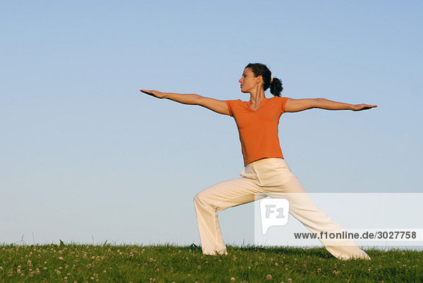 Woman practicing yoga