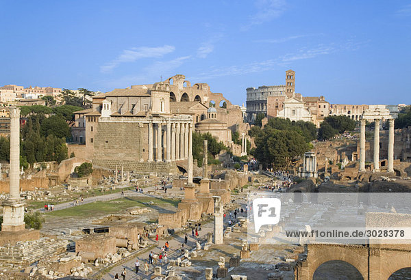 Italy,  Rome,  Roman Forum and tourists