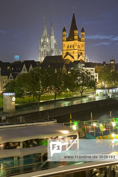 Germany  Cologne  City view at night