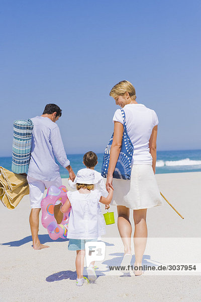 Family on vacations on the beach