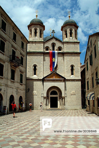 Portal and forecourt of the St. Nicholas Church in Kotor  Montenegro